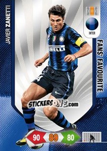 Sticker Javier Zanetti - Calciatori 2010-2011. Adrenalyn XL n. 139 - Panini