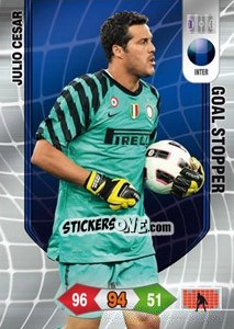 Sticker Julio Cesar - Calciatori 2010-2011. Adrenalyn XL n. 140 - Panini