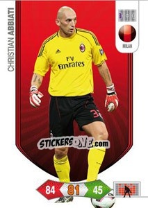 Sticker Christian Abbiati - Calciatori 2010-2011. Adrenalyn XL n. 183 - Panini