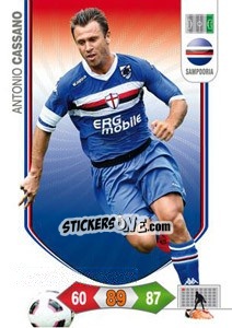 Sticker Antonio Cassano - Calciatori 2010-2011. Adrenalyn XL n. 261 - Panini