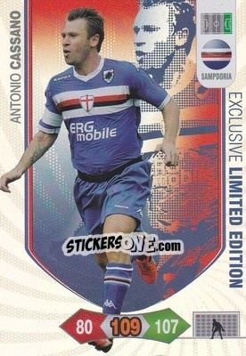 Sticker Antonio Cassano - Calciatori 2010-2011. Adrenalyn XL n. LE9 - Panini