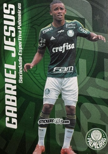 Cromo Gabriel Jesus - Cards Brasileirão 2015 n. 269 - Panini