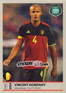 Sticker Vincent Kompany - Road to 2018 FIFA World Cup Russia n. 2 - Panini