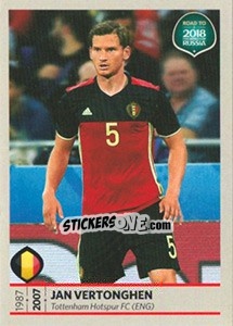 Sticker Jan Vertonghen - Road to 2018 FIFA World Cup Russia n. 3 - Panini