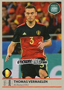 Sticker Thomas Vermaelen - Road to 2018 FIFA World Cup Russia n. 5 - Panini