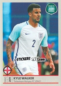 Sticker Kyle Walker - Road to 2018 FIFA World Cup Russia n. 53 - Panini