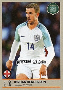 Sticker Jordan Henderson - Road to 2018 FIFA World Cup Russia n. 57 - Panini