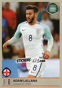 Sticker Adam Lallana - Road to 2018 FIFA World Cup Russia n. 59 - Panini