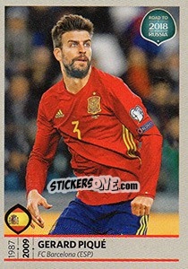 Sticker Gerard Pique - Road to 2018 FIFA World Cup Russia n. 67 - Panini