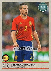 Sticker Cesar Azpilicueta - Road to 2018 FIFA World Cup Russia n. 70 - Panini