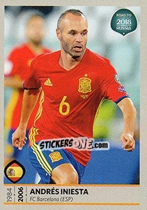 Sticker Andres Iniesta - Road to 2018 FIFA World Cup Russia n. 73 - Panini