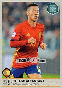 Sticker Thiago Alcantara - Road to 2018 FIFA World Cup Russia n. 76 - Panini