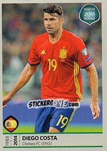 Sticker Diego Costa - Road to 2018 FIFA World Cup Russia n. 80 - Panini