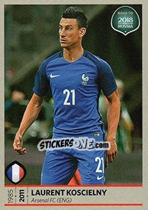 Sticker Laurent Koscielny - Road to 2018 FIFA World Cup Russia n. 83 - Panini