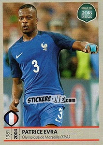 Sticker Patrice Evra - Road to 2018 FIFA World Cup Russia - Panini