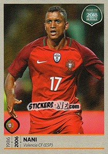 Sticker Nani - Road to 2018 FIFA World Cup Russia n. 156 - Panini