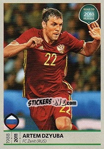 Sticker Artem Dzyuba - Road to 2018 FIFA World Cup Russia n. 192 - Panini