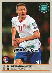 Sticker Nemanja Matic - Road to 2018 FIFA World Cup Russia n. 200 - Panini