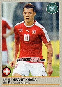 Sticker Granit Xhaka - Road to 2018 FIFA World Cup Russia n. 218 - Panini