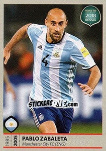 Sticker Pablo Zabaleta - Road to 2018 FIFA World Cup Russia n. 274 - Panini