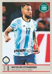 Sticker Nicolas Otamendi - Road to 2018 FIFA World Cup Russia n. 275 - Panini