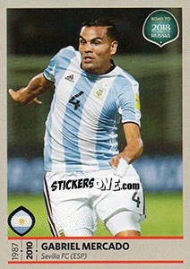 Sticker Gabriel Mercado - Road to 2018 FIFA World Cup Russia n. 277 - Panini