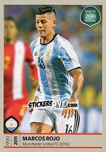 Sticker Marcos Rojo - Road to 2018 FIFA World Cup Russia n. 278 - Panini