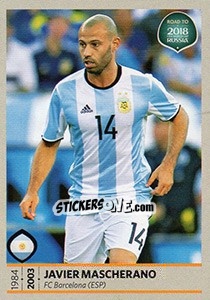 Sticker Javier Mascherano - Road to 2018 FIFA World Cup Russia n. 280 - Panini