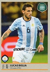 Sticker Lucas Biglia - Road to 2018 FIFA World Cup Russia n. 281 - Panini