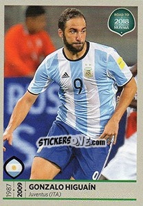 Sticker Gonzalo Higuain - Road to 2018 FIFA World Cup Russia n. 288 - Panini