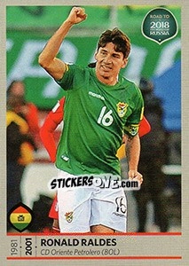 Sticker Ronald Raldes - Road to 2018 FIFA World Cup Russia n. 290 - Panini