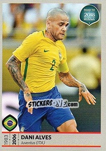 Sticker Dani Alves - Road to 2018 FIFA World Cup Russia n. 309 - Panini