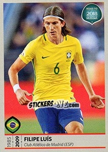 Sticker Filipe Luis - Road to 2018 FIFA World Cup Russia - Panini
