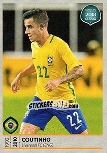 Sticker Coutinho - Road to 2018 FIFA World Cup Russia n. 316 - Panini