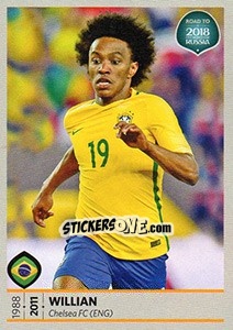 Sticker Willian - Road to 2018 FIFA World Cup Russia n. 317 - Panini