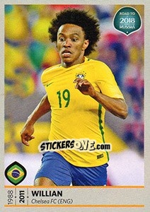 Figurina Willian - Road to 2018 FIFA World Cup Russia - Panini