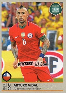 Sticker Arturo Vidal - Road to 2018 FIFA World Cup Russia n. 332 - Panini