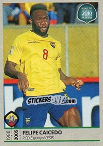 Figurina Felipe Caicedo - Road to 2018 FIFA World Cup Russia n. 367 - Panini