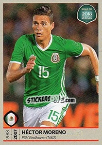 Sticker Héctor Moreno - Road to 2018 FIFA World Cup Russia n. 419 - Panini