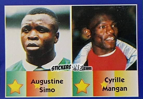 Cromo Augustine Simo / Cyrille Mangan - Mundial Francia 1998 n. 129 - Navarrete