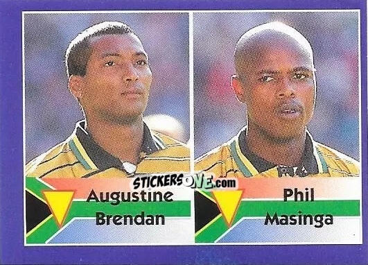 Sticker Augustine Brendan / Phil Masinga - Mundial Francia 1998 n. 198 - Navarrete