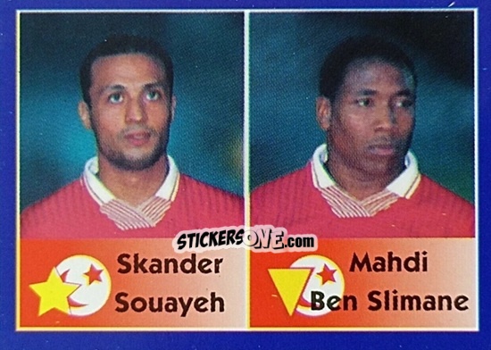 Sticker Skander Souayeh / Mahdi Ben Slimane - Mundial Francia 1998 n. 461 - Navarrete
