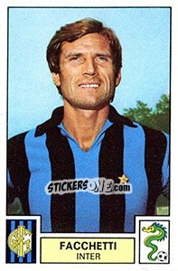Sticker Facchetti - Calciatori 1975-1976 n. 125 - Panini