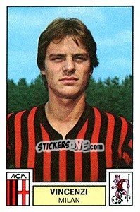 Figurina Vincenzi - Calciatori 1975-1976 - Panini