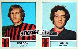 Sticker Bordon / Fabria - Calciatori 1975-1976 - Panini