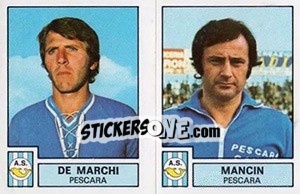 Sticker De Marchi / Mancin - Calciatori 1975-1976 n. 494 - Panini