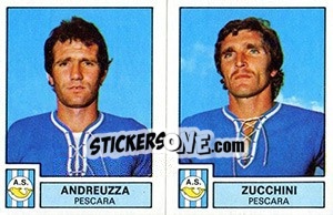 Sticker Andreuzza / Zucchini - Calciatori 1975-1976 n. 495 - Panini
