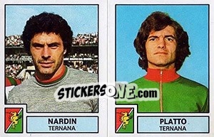 Sticker Nardin / Platto - Calciatori 1975-1976 - Panini