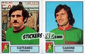 Sticker Cataneo / Carbone - Calciatori 1975-1976 - Panini