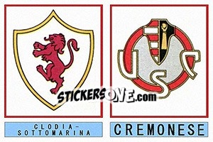 Sticker Clodiasottomarina / Cremonese - Calciatori 1975-1976 n. 587 - Panini